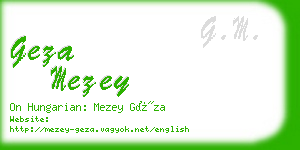 geza mezey business card